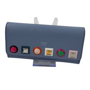 FEN30: Fendi “By The Way” / Studded Leather Wallet – Multicolor Studs